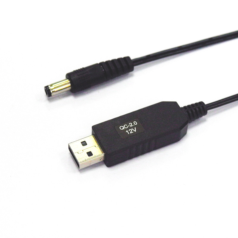 USB 5V to DC 12V 2A Step Up Automatic identification Emulator Trigger Cable with DC 5.5 x 2.1mm Connector