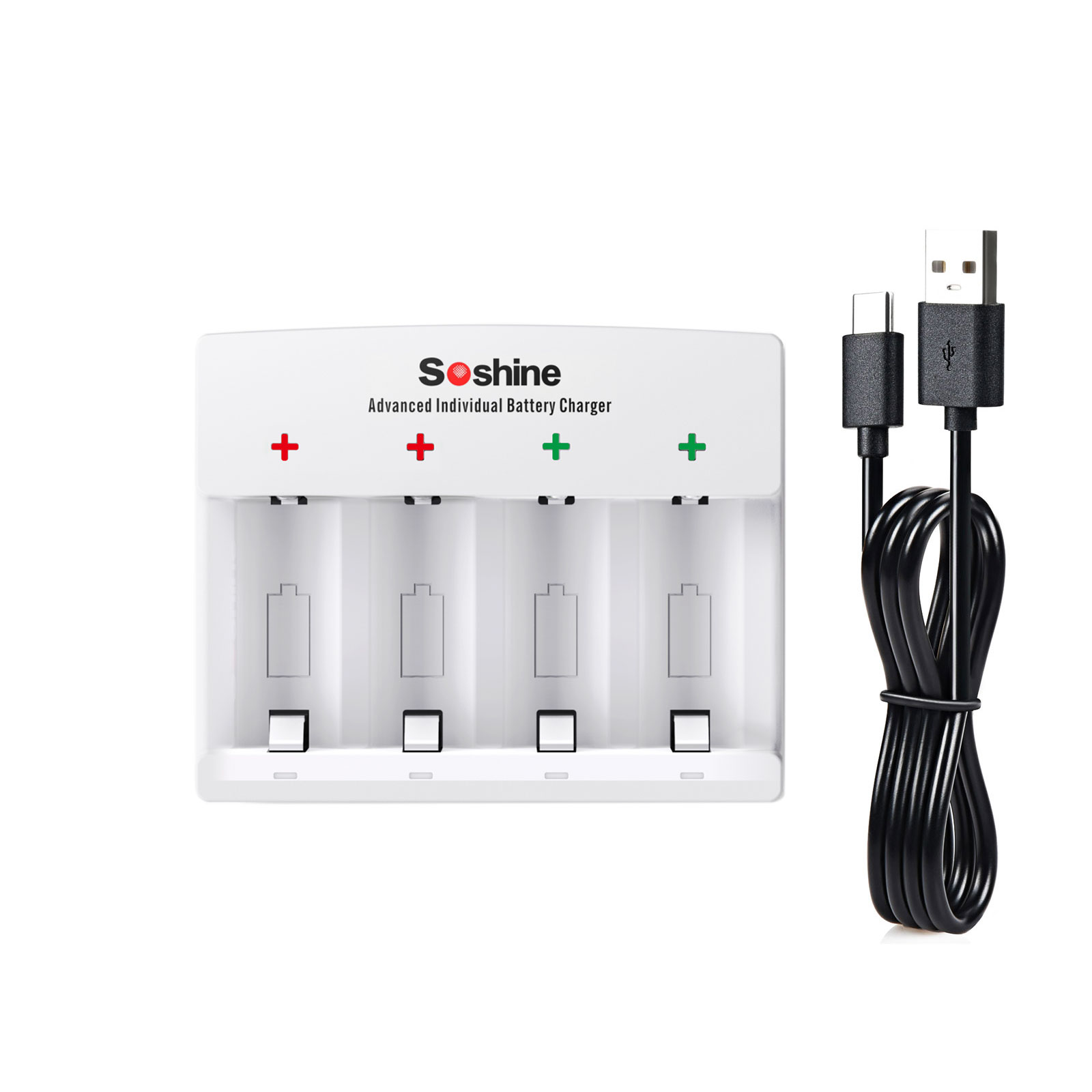 1-4PCS LiFePO4 RCR123/16340 Battery Charger |S4(Fe)