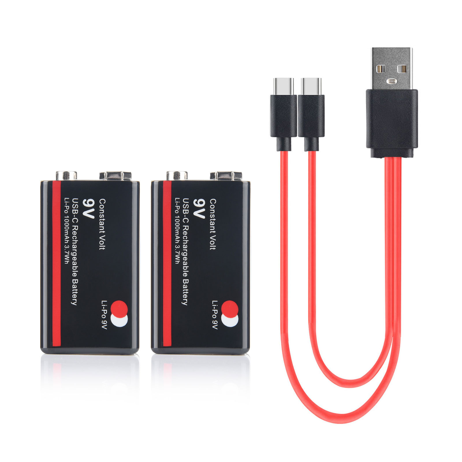 USB 9V 6F22 Li-po Battery 1-Year Shelf Constant voltage 9V output: 1000mAh